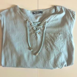 PAUL JONES Light-Blue, Linen, Long Sleeve, Small, Worn once.